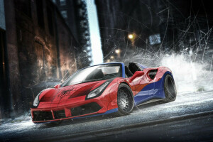 auto, DC Superhelte, ferrari, Marvel, Spider Man, superhelt