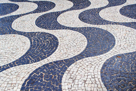 Brazil, Copacabana, Rio de Janeiro, street, the sidewalk, wave