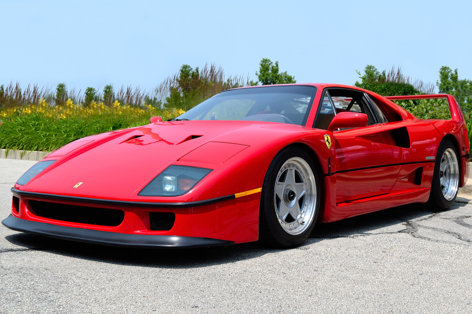 ferrari, rojo, F40, El frente