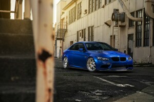 Blau, BMW, E92, Pflanze, das Gebäude