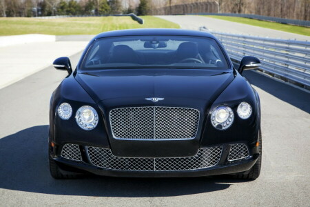 Bentley, front view, Grille, lights, The hood