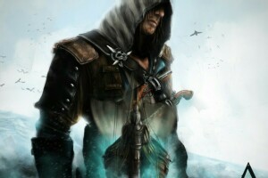 arte, uccelli, Edward Kenway, IV bandiera nera, mare, acqua