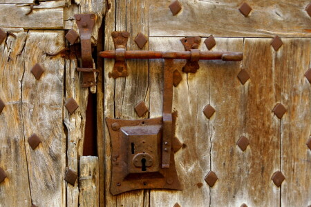 Château, texture, la porte