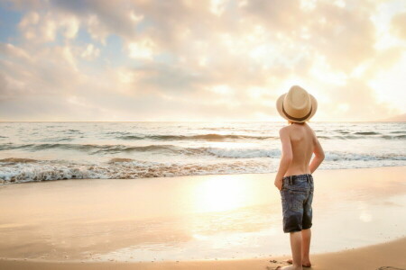 boy, nature, sea