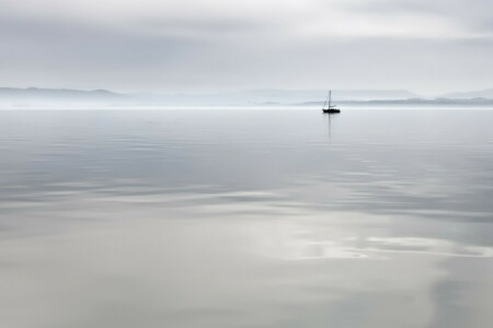 bateau, Lac, paysage