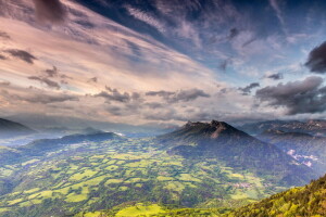 Alpes, montanhas, natureza, panorama, vale, Visão