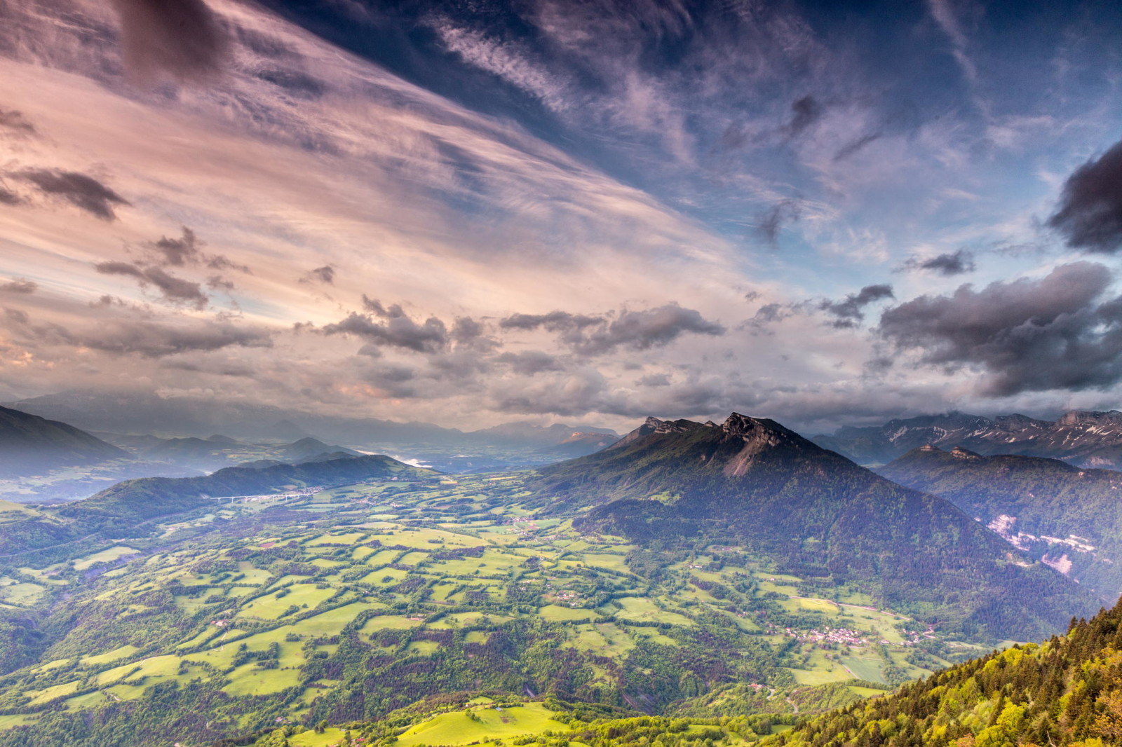 natură, munţi, vale, panoramă, vedere, Alpi