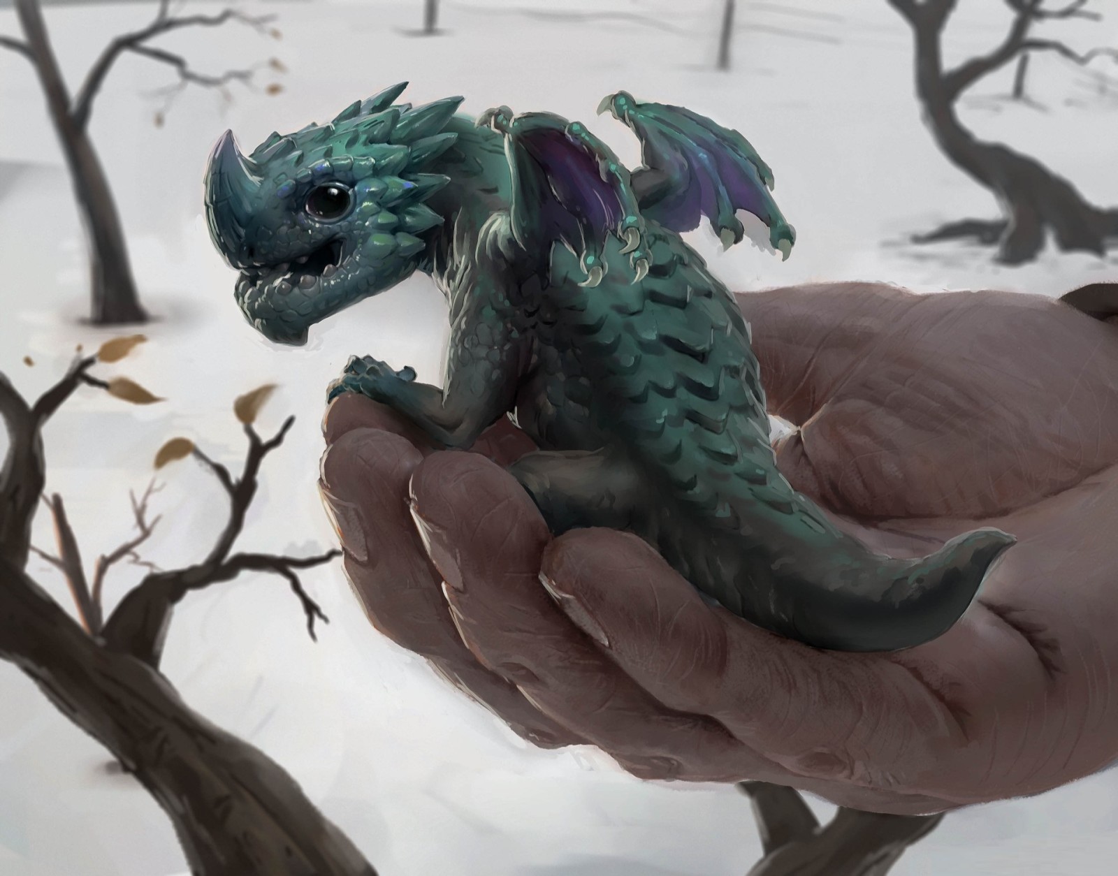 hand, fantasy, art, dragon, kindness, Peter Stapleton