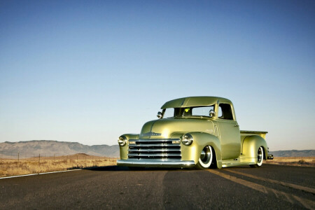 1949, chopped, Front, headlight, hill, horizon, road, sky