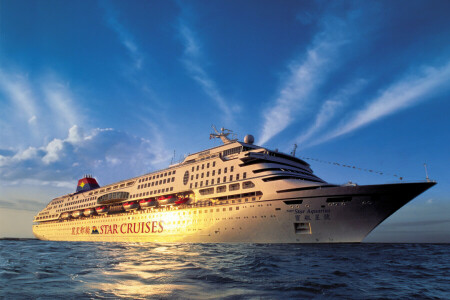 Kreuzfahrtschiff, Dämmerung, Foto, Meer, Schiff, Sonnenuntergang