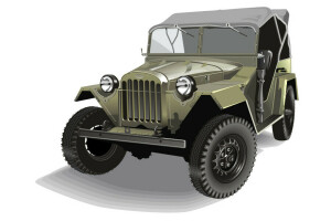 tracțiune pe patru roți, Militar, retro, GAZ-67, Vector