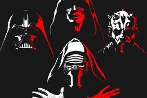 Darth Maul, Darth Vader, Kylo Ren, rojo, blanco