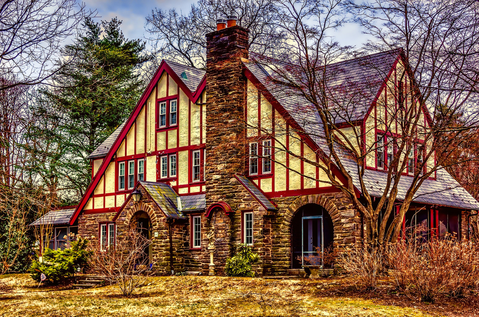 byen, hus, USA, Foto, HDR, design, Mansion