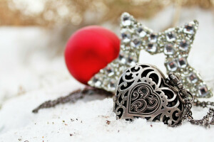 heart, snow, star, watch