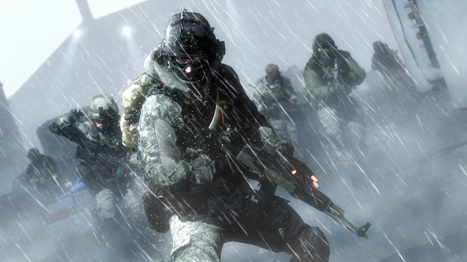 nieve, frío, Soldado, fusil de asalto, Battlefield 4, Equipo