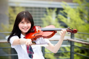 girl, Music, violin