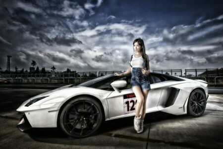 asiatisk, Aventador, Lamborghini, model, Sportsvogn, superbil