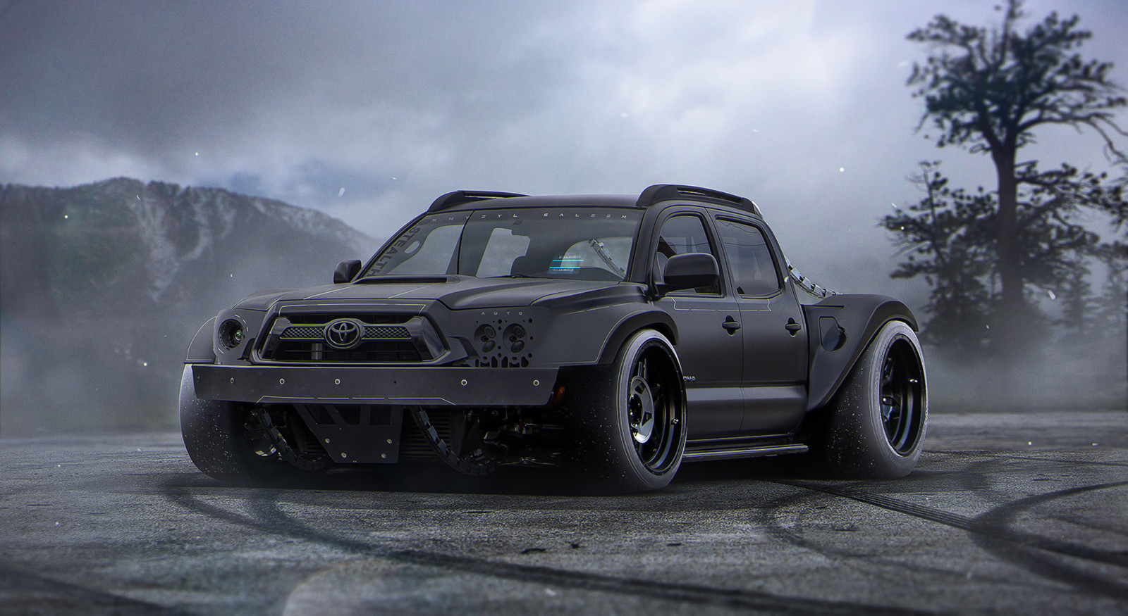 black, SUV, future, tuning, Toyota, by Khyzyl Saleem, Tacoma, Powered