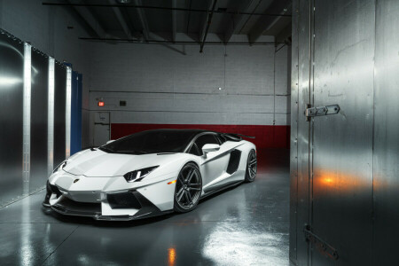 ADV.1, Aventador, Lamborghini, LP700-4, PML 2, суперкар, колеса, белый