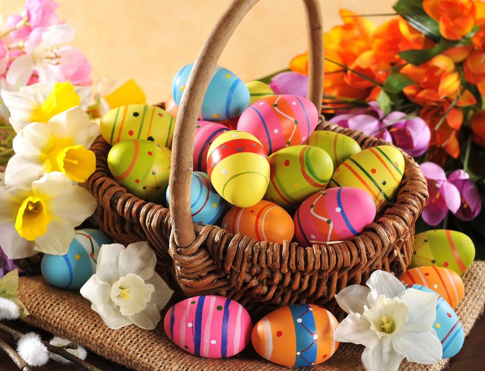 wood, holiday, eggs, happy, flowers, spring, colorful, Easter