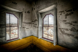 interior, habitación, Ventanas