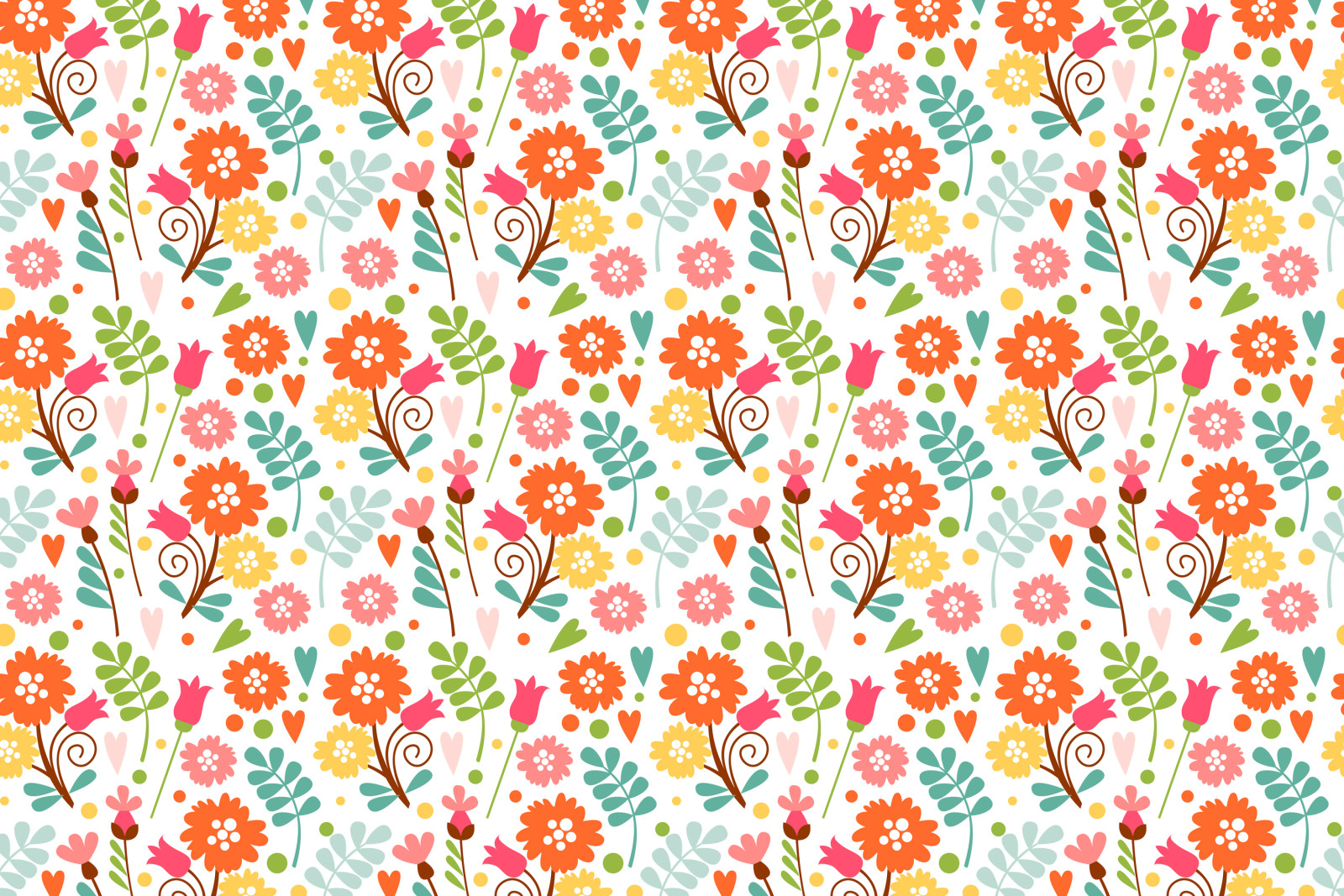 flowers, spring, pattern