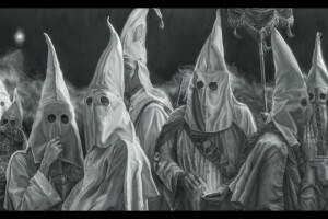 Kunstner Vincent Valdez, maling, parodi, virkelighet, Ku Klux Klan