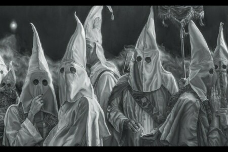 Artista Vincent Valdez, tintas, paródia, realidade, Ku Klux Klan