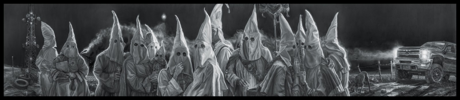 pinturas, realidad, parodia, Artista Vincent Valdez, El Ku Klux Klan