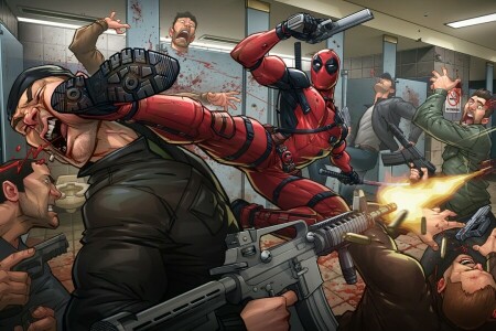 art, blow, costume, Deadpool, Marvel Comics, mask, mercenary, Patrick Brown