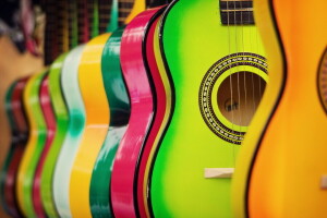 guitarra, macro, Música