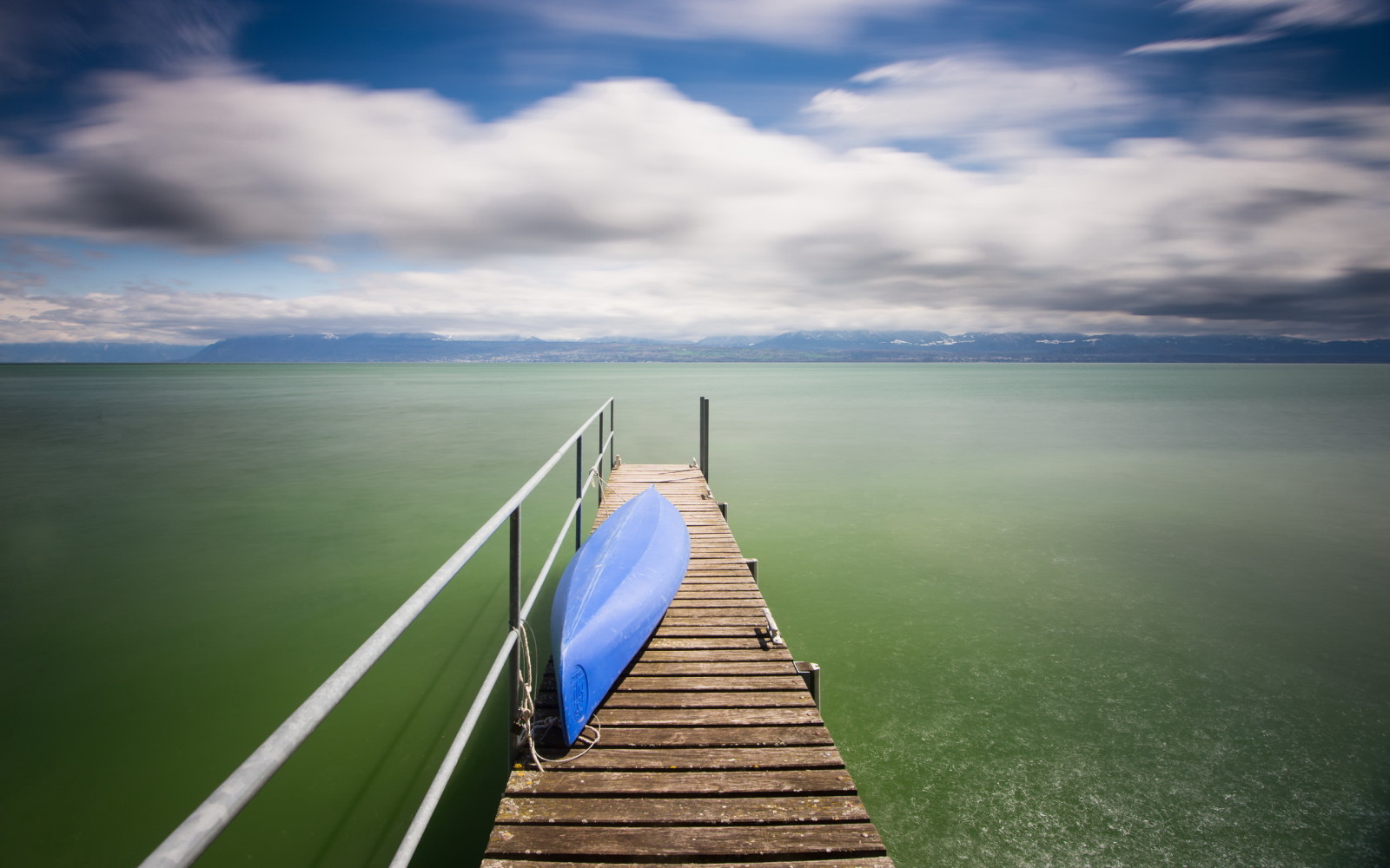 Lac, paysage, bateau