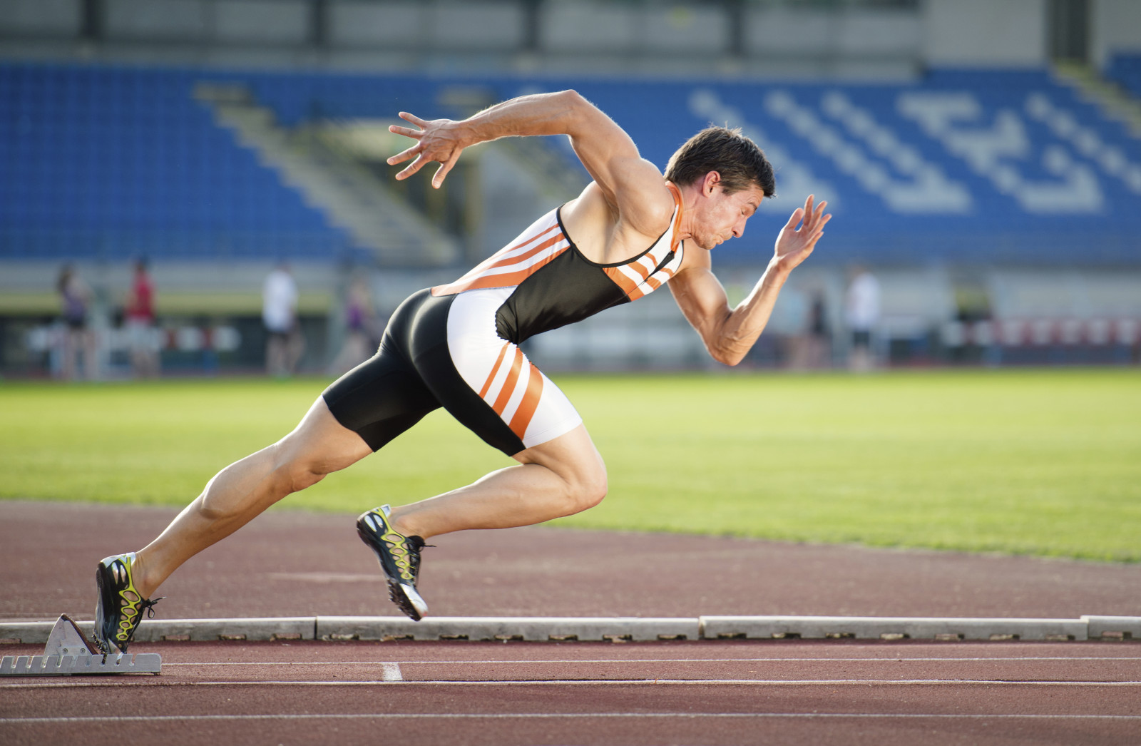 Hombre, atletismo, corriendo