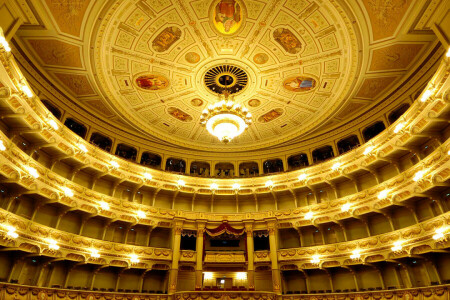 balcon, lit, Dresde, Allemagne, salle, Opéra, Saxe, théâtre