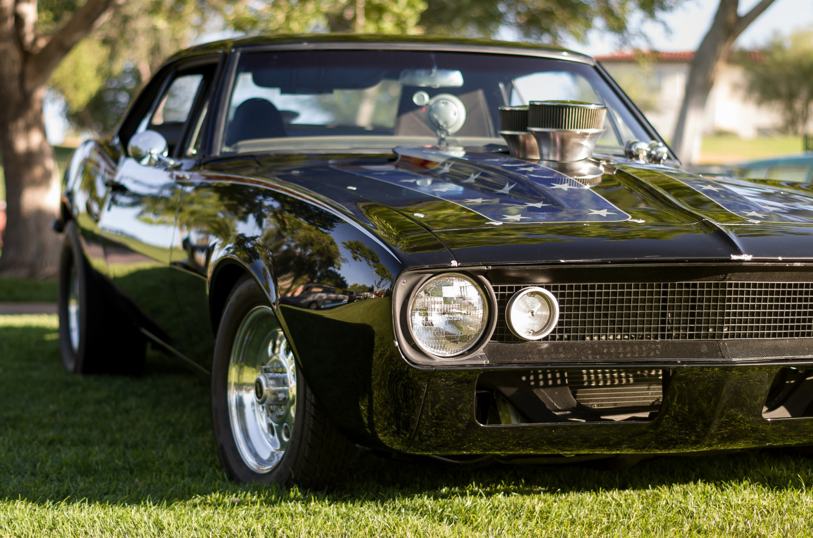 Clásico, retro, Coche muscular, Camaro, El frente