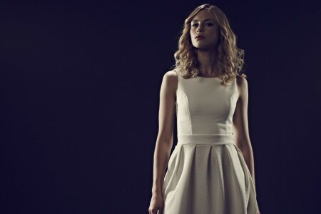 background, blonde, dress, hairstyle, in white, Lucy Fry, makeup, the film