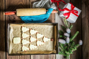 Kerstmis-, koekjes, decoratie, Vrolijk, Nieuwjaar