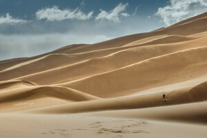 Deserto, pessoas, areia