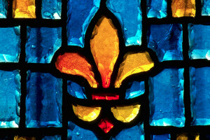 Canada, Gravelbourg, heraldic Lily, Saskatchewan, stained glass