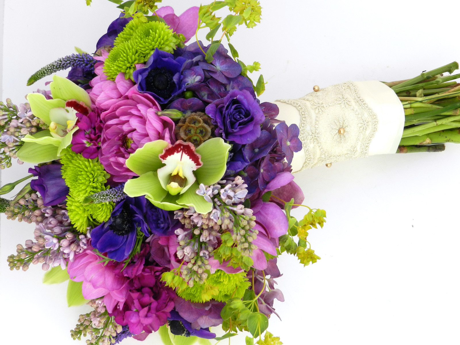 roses, flowers, lilac, bouquet, photo, orchids, hydrangea, anemones