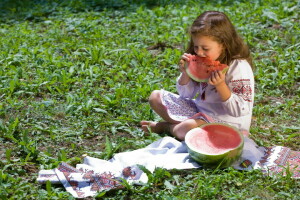 Mädchen, Stimmung, Wassermelone