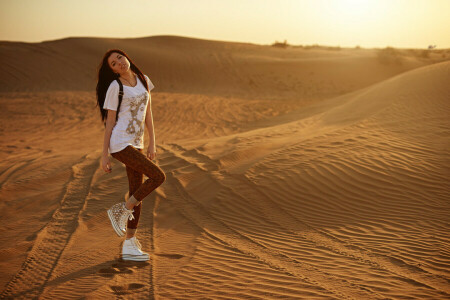 Deserto, Eugene Nadein, viso, ragazza, gambe, Guarda, fotografo, sexy