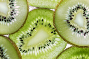 kiwi, macro, slice