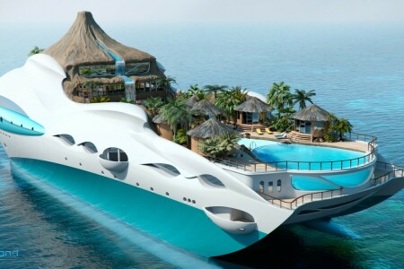 futuristico, gesign, superyacht, il progetto, l'isola-yacht, suggerimento 3, Isola degli yacht