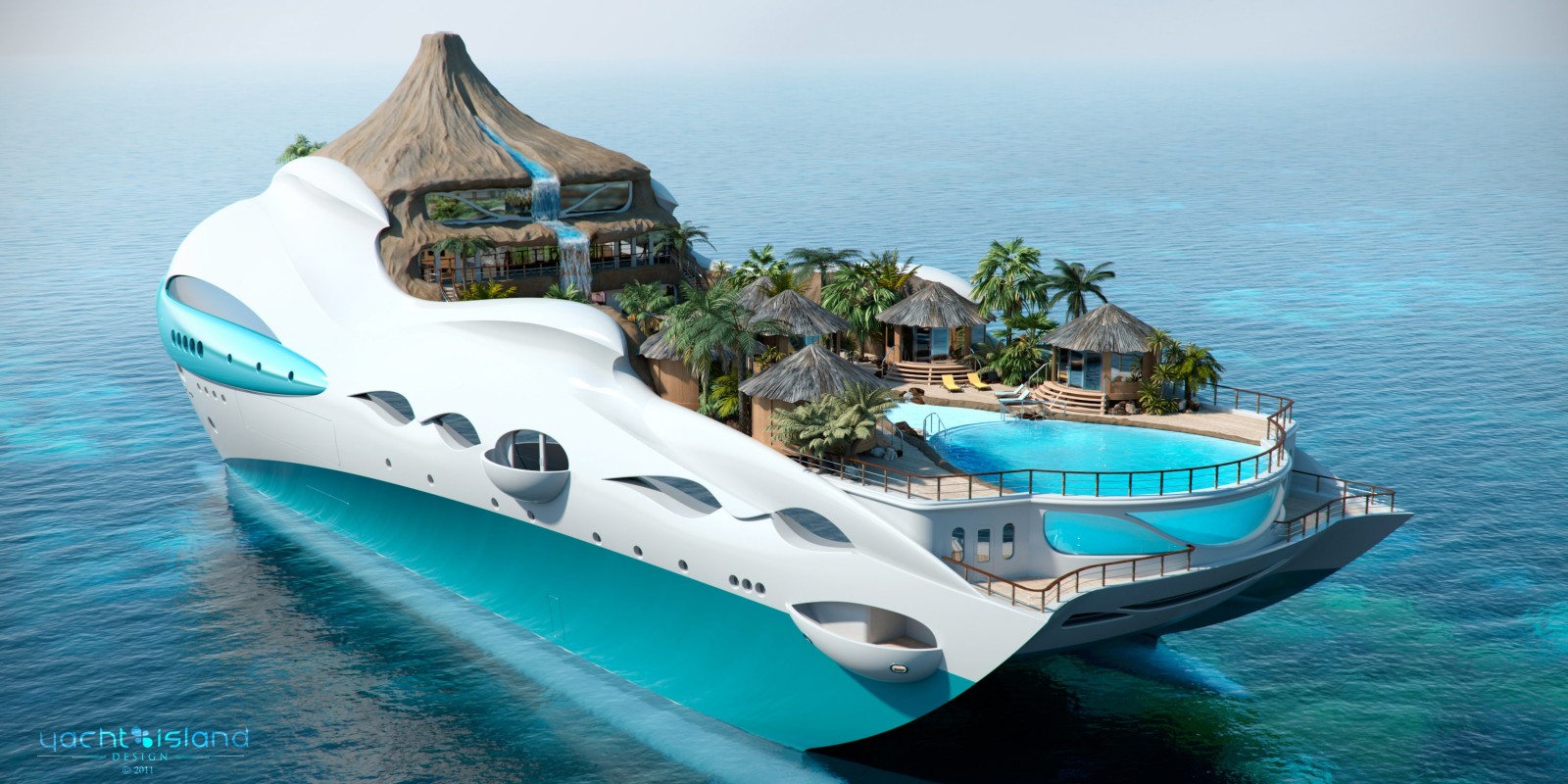 futuristico, il progetto, superyacht, l'isola-yacht, gesign, Isola degli yacht, suggerimento 3