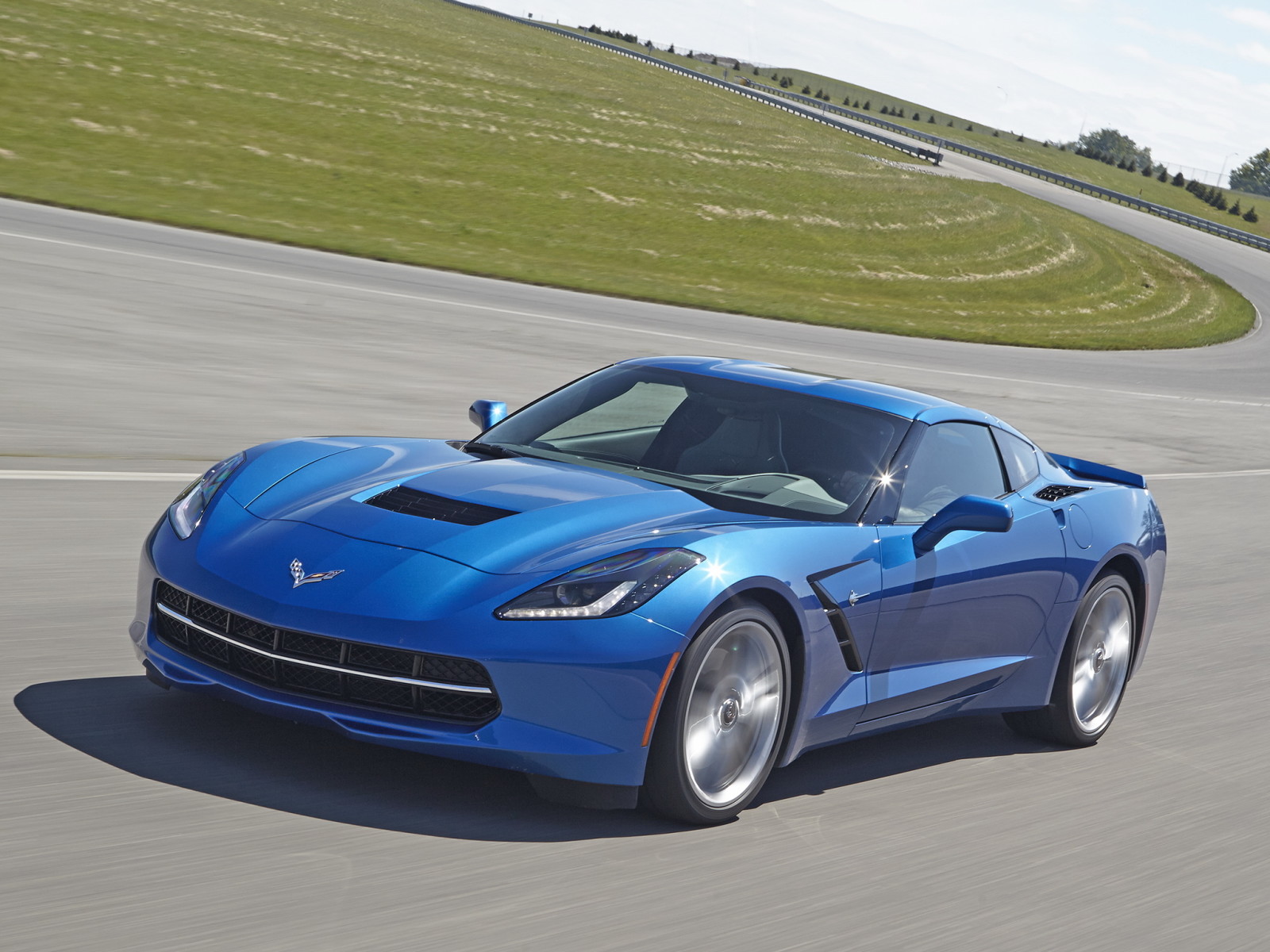 auto, stingray, speed, track, Corvette