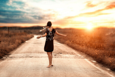 Alessandro Di Cicco, braids, dance, girl, road