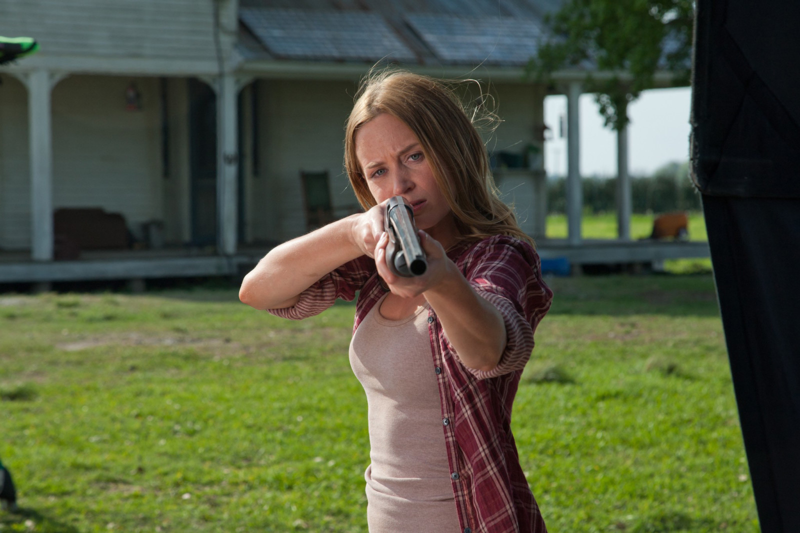 fegyverek, sörétes puska, Emily Blunt, Időhurok, Looper