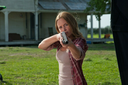 Emily Blunt, Looper, sörétes puska, Időhurok, fegyverek