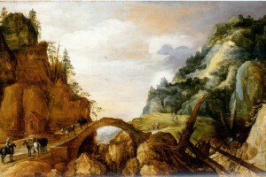 Momper, Mountainous landscape, Painting, picture